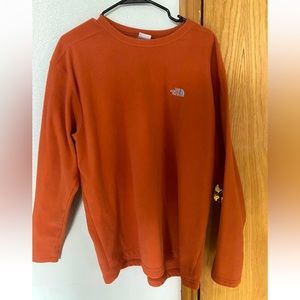 north face fleece jacket orange men large